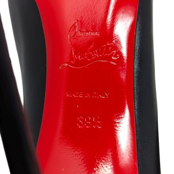 Christian Louboutin Pigalle Follies 100 Black Leather Pump Stiletto Heel 39.5 - Picture 9 of 12